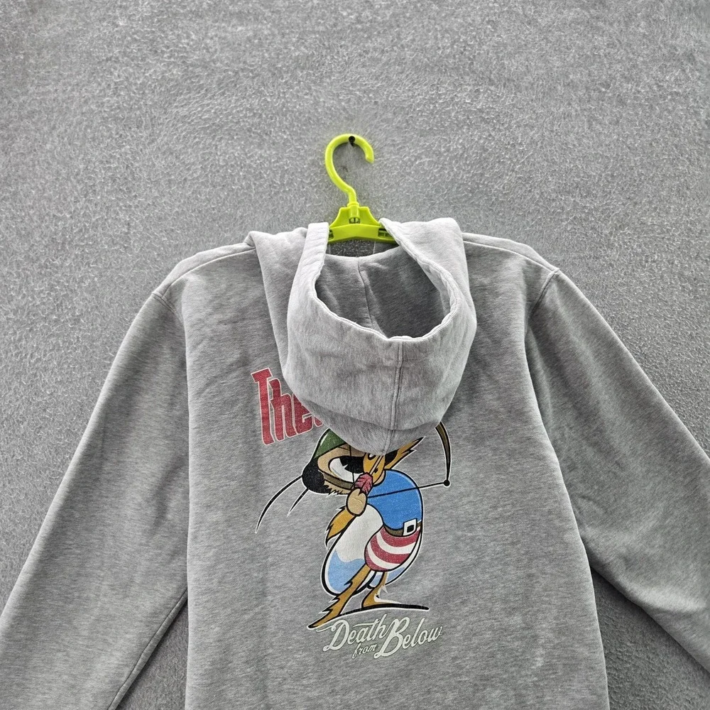 The Hundreds Men Hoodie S Gray Death From‎ Below Cartoon Archer Full Zip